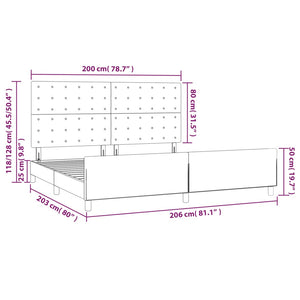 vidaXL Cadre de lit avec tête de lit rose 200x200 cm velours
