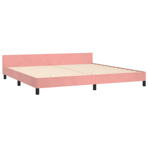 vidaXL Cadre de lit avec tête de lit rose 200x200 cm velours