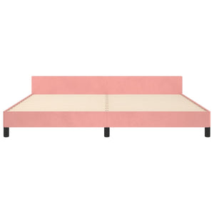 vidaXL Cadre de lit avec tête de lit rose 200x200 cm velours