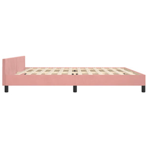 vidaXL Cadre de lit avec tête de lit rose 200x200 cm velours
