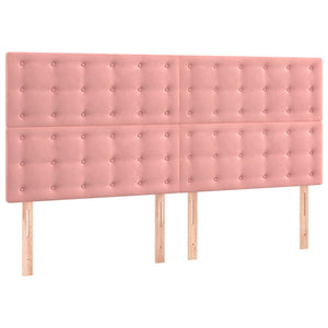 vidaXL Cadre de lit avec tête de lit rose 200x200 cm velours