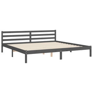 Massivholzbett Grau 200x200 cm