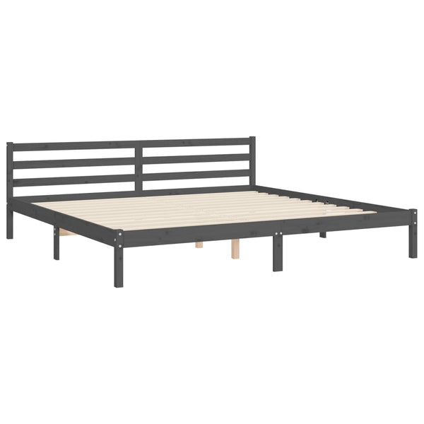 Massivholzbett Grau 200x200 cm