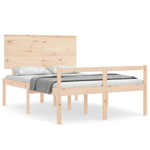 vidaXL Senior Bed with Headboard 140x190 cm Solid Wood