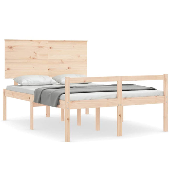 vidaXL Senior Bed with Headboard 140x190 cm Solid Wood