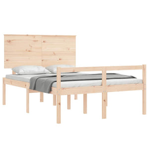 vidaXL Senior Bed with Headboard 140x190 cm Solid Wood
