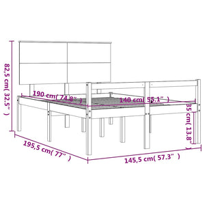 vidaXL Senior Bed with Headboard 140x190 cm Solid Wood