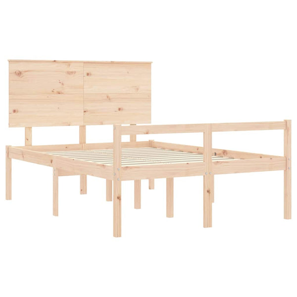vidaXL Senior Bed with Headboard 140x190 cm Solid Wood