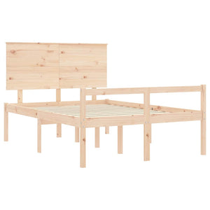 vidaXL Senior Bed with Headboard 140x190 cm Solid Wood