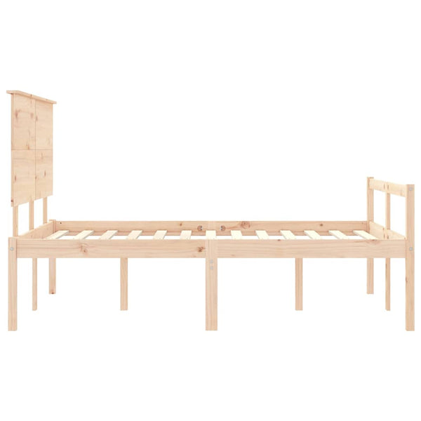 vidaXL Senior Bed with Headboard 140x190 cm Solid Wood
