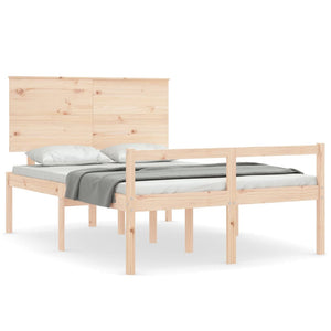 vidaXL Lit pour personnes âgées avec tête de lit 140x200 cm Bois massif