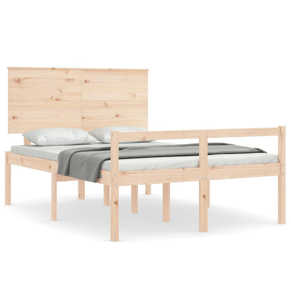 vidaXL Lit pour personnes âgées avec tête de lit 140x200 cm Bois massif