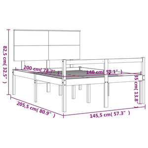 vidaXL Lit pour personnes âgées avec tête de lit 140x200 cm Bois massif