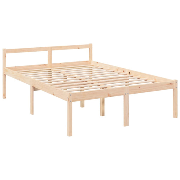 vidaXL Lit pour personnes âgées avec tête de lit 140x200 cm Bois massif