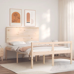 vidaXL Lit pour personnes âgées avec tête de lit 140x200 cm Bois massif