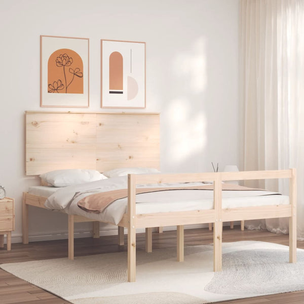 vidaXL Lit pour personnes âgées avec tête de lit 140x200 cm Bois massif
