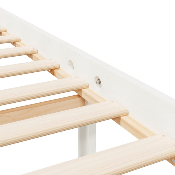 vidaXL Lit senior avec tête de lit Blanc Bois massif