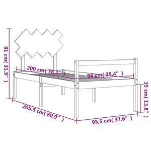 Seniorenbett 90x200 cm Massivholz