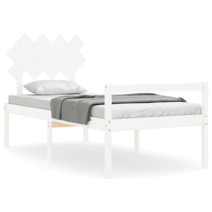 Seniorenbett 90x200 cm Weiß Massivholz