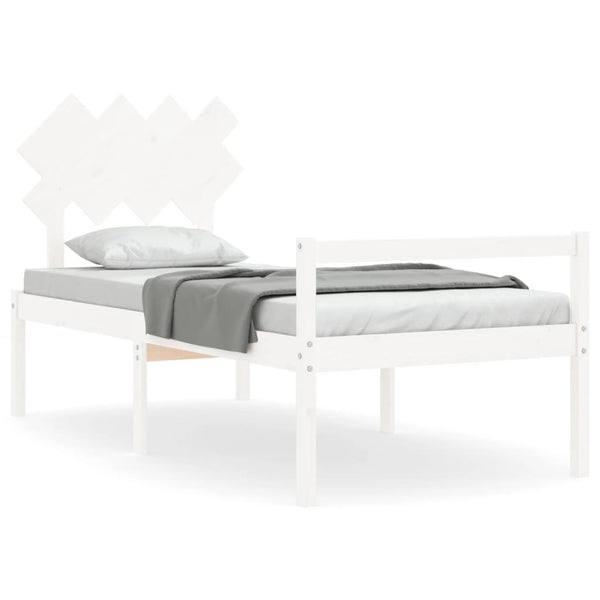 Seniorenbett 90x200 cm Weiß Massivholz