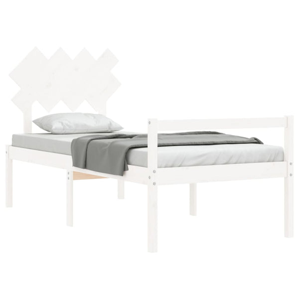 Seniorenbett 90x200 cm Weiß Massivholz