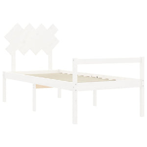 Seniorenbett 90x200 cm Weiß Massivholz