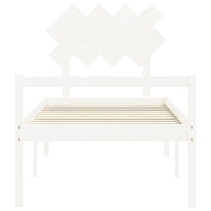 Seniorenbett 90x200 cm Weiß Massivholz