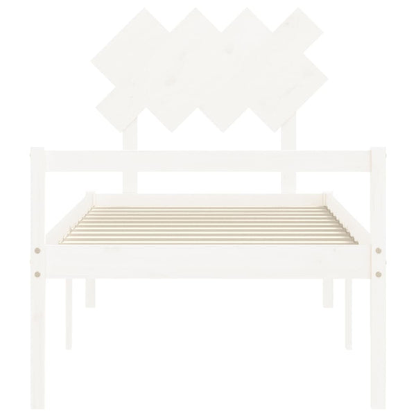 Seniorenbett 90x200 cm Weiß Massivholz