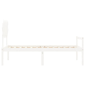 Seniorenbett 90x200 cm Weiß Massivholz