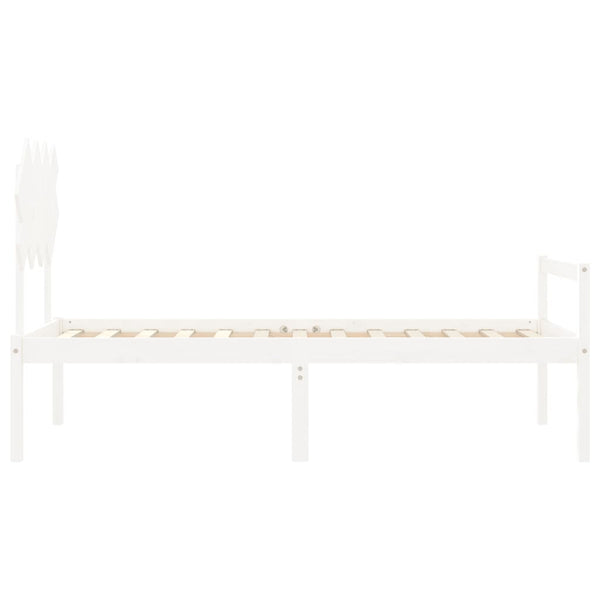 Seniorenbett 90x200 cm Weiß Massivholz