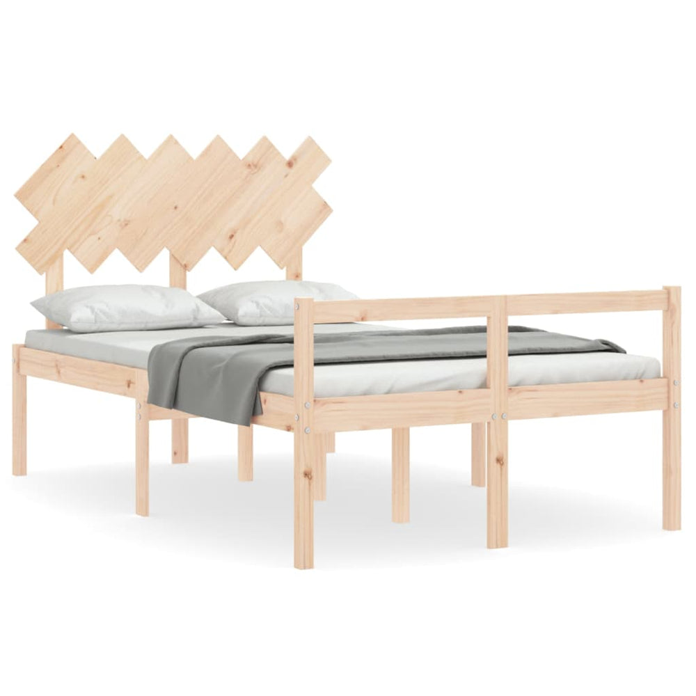 vidaXL Lit pour personnes âgées avec tête de lit 120x200 cm Bois massif
