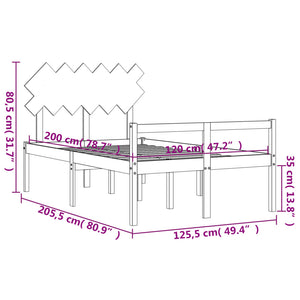 vidaXL Lit pour personnes âgées avec tête de lit 120x200 cm Bois massif