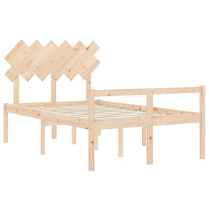 vidaXL Lit pour personnes âgées avec tête de lit 120x200 cm Bois massif