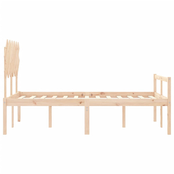 vidaXL Lit pour personnes âgées avec tête de lit 120x200 cm Bois massif
