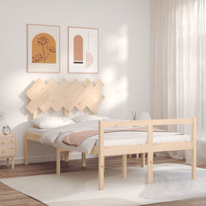 vidaXL Lit pour personnes âgées avec tête de lit 120x200 cm Bois massif