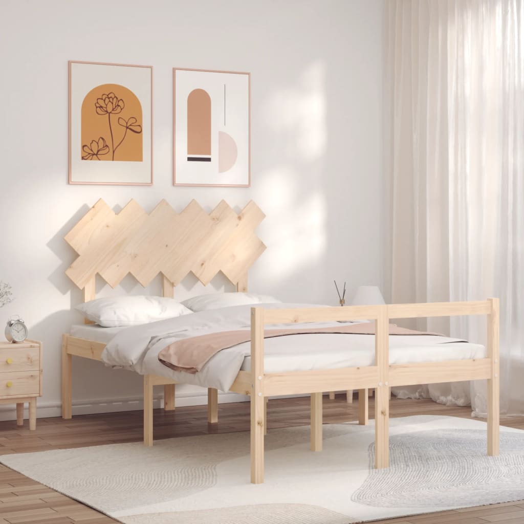 vidaXL Lit pour personnes âgées avec tête de lit 120x200 cm Bois massif