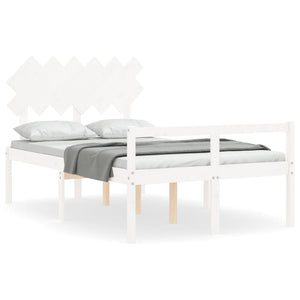 Seniorenbett 120x200 cm Weiß Massivholz