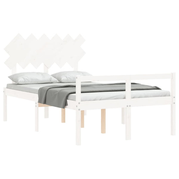 Seniorenbett 120x200 cm Weiß Massivholz