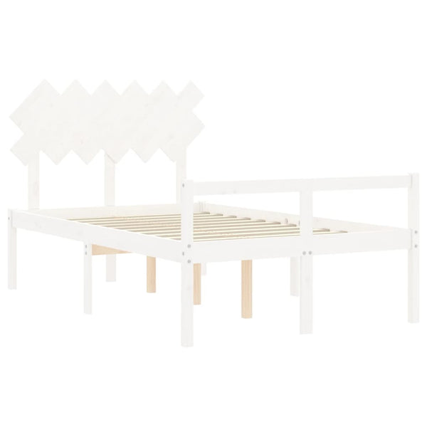 Seniorenbett 120x200 cm Weiß Massivholz
