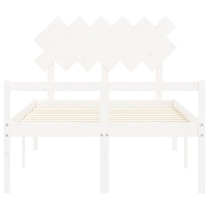 Seniorenbett 120x200 cm Weiß Massivholz