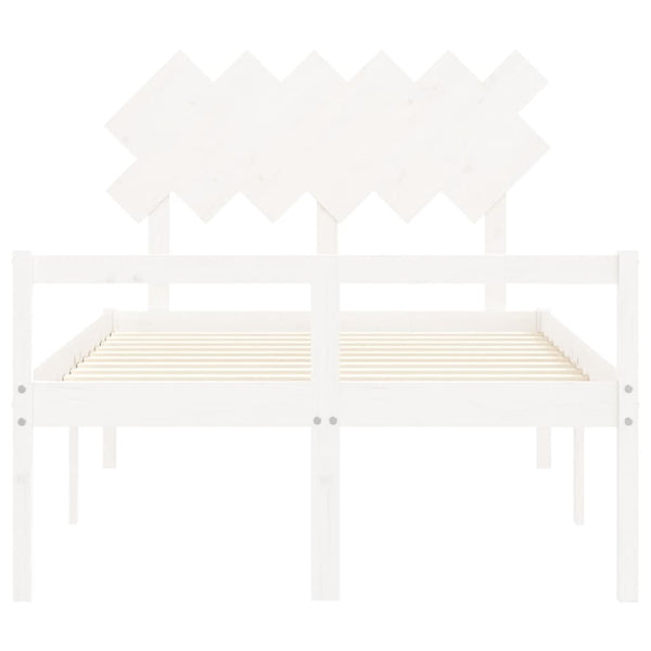 Seniorenbett 120x200 cm Weiß Massivholz