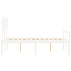 Seniorenbett 120x200 cm Weiß Massivholz