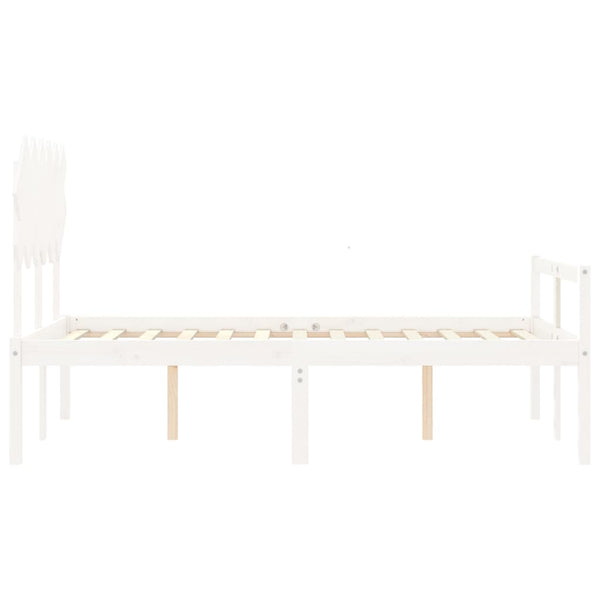 Seniorenbett 120x200 cm Weiß Massivholz