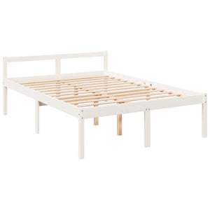 Seniorenbett 120x200 cm Weiß Massivholz