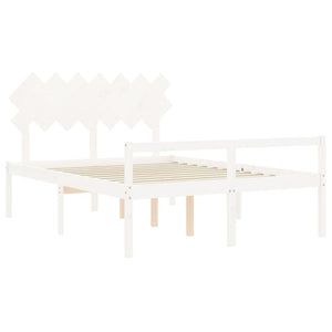 Seniorenbett 140x200 cm Weiß Massivholz