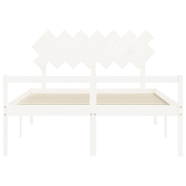 Seniorenbett 140x200 cm Weiß Massivholz