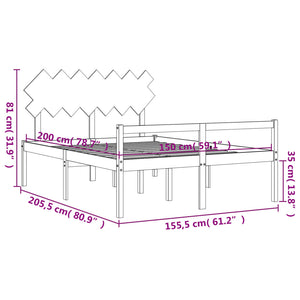 Kingsize Seniorenbett Weiß Massivholz