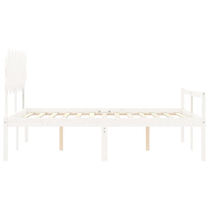 Kingsize Seniorenbett Weiß Massivholz
