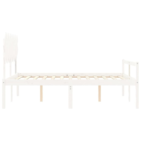 Kingsize Seniorenbett Weiß Massivholz
