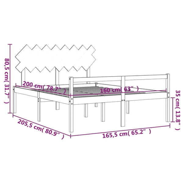 Seniorenbett 160x200 cm Massivholz